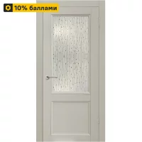 Дверь межкомнатная со стеклом Рондо 90x200 см Hardflex цвет серый жемчуг с замком и петлями