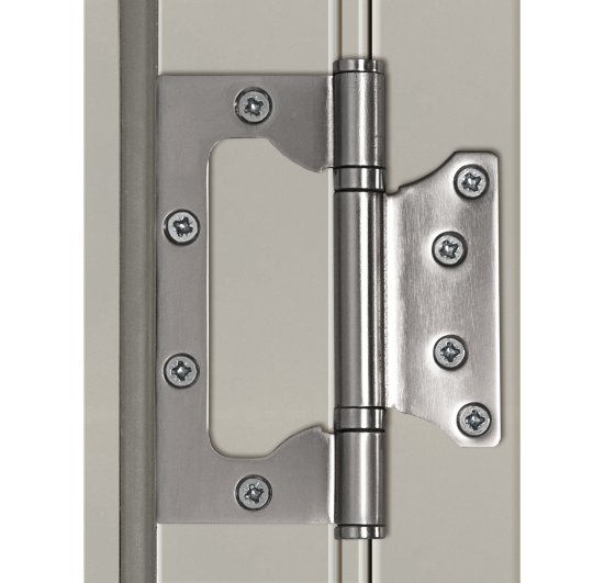 Дверь межкомнатная глухая Рондо 80x200 см Hardflex цвет серый жемчуг с замком и петлями
