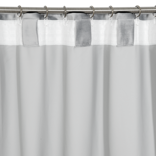 Штора на ленте со скрытыми петлями блэкаут Inspire Annalise 200x280 см цвет серый Granit 3