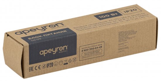 Блок питания для светодиодов Apeyron 24 В 100 Вт