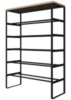 Этажерка для обуви Otto 65x86x25 см 6 полок металл цвет чёрный