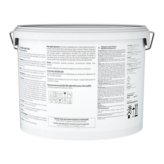Лак акриловый Tikkurila/Tikkivala Lacquer Aqua основа EP бесцветный 9 л матовый