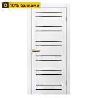 Дверь межкомнатная со стеклом Artens Уна 90x200 см Hardflex белый с замком и петлями