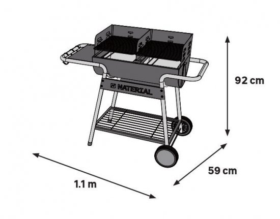 Гриль угольный передвижной Naterial Icarus Alpha 59x110x92 см