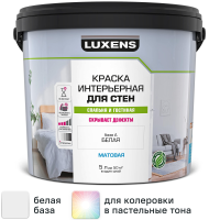 Краска для стен Luxens матовая белая база А 5 л
