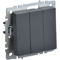 Трехклавишный выключатель IEK Brite вс10-3-0-брг
