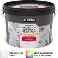 Краска для обоев Luxens моющаяся матовая прозрачная база С 2.5 л