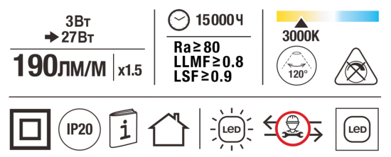 Комплект светодиодной ленты SMD2835 12В 8 мм 1.5м 2 Вт/м 24диод/м 190 лм/м 3000 К теплый белый свет