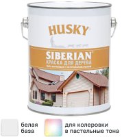 Краска по дереву Husky Siberian полуматовая цвет белый база А 2.7 л