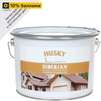Краска по дереву Husky Siberian полуматовая цвет белый база А 9 л