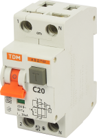 Дифференциальный автомат Tdm Electric АВДТ-63 1P N C20 A 30 мА 6 кА A SQ0202-0003
