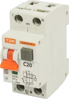 Дифференциальный автомат Tdm Electric АВДТ-63 1P N C20 A 30 мА 6 кА A SQ0202-0003