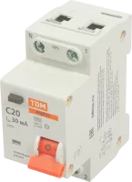 Дифференциальный автомат Tdm Electric АВДТ-32 1P N C20 A 30 мА 4.5 кА AC SQ0202-0504