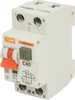 Дифференциальный автомат Tdm Electric АВДТ-63 1P N C40 A 30 мА 6 кА AС SQ0202-0006
