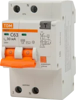 Дифференциальный автомат Tdm Electric АД-12 2P C63 A 30 мА 4.5 кА AC SQ0204-0023
