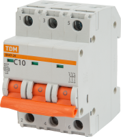 Автоматический выключатель TDM Electric ВА47-29 3P C10 А 4.5 кА SQ0206-0107