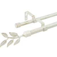 Карниз двухрядный раздвижной Inspire Folia 160-300 см металл цвет белый