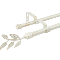 Карниз двухрядный раздвижной Folia 160-300 см металл цвет белый