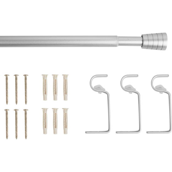 Карниз однорядный раздвижной Pommel 160-300 см металл цвет серебро