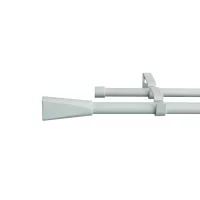 Карниз двухрядный раздвижной Inspire Грани 160-300 см металл цвет белый