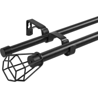 Карниз двухрядный раздвижной Inspire Fabo d16/19 мм 160-300 см металл цвет черный
