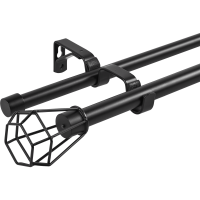 Карниз двухрядный раздвижной Fabo d16/19 мм 160-300 см металл цвет черный