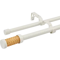 Карниз двухрядный раздвижной Inspire Natus 160-300 см металл цвет белый