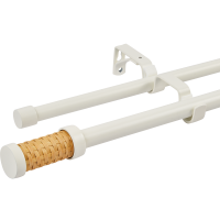 Карниз двухрядный раздвижной Natus 160-300 см металл цвет белый