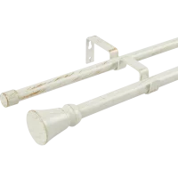Карниз двухрядный раздвижной Inspire Lystel d16/19 мм 160-300 см металл цвет белый