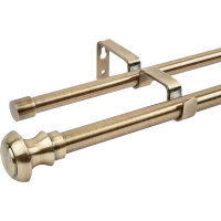 Карниз двухрядный раздвижной Inspire Atik 160-300 см металл цвет латунь