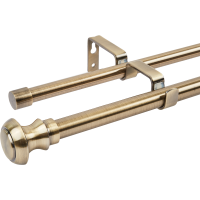 Карниз двухрядный раздвижной Atik 160-300 см металл цвет латунь