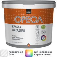 Краска фасадная Ореол матовая прозрачная база С 4.5 л