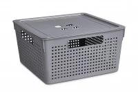 Коробка для хранения 29.4x29.4x15.1 см квадратная цвет серый