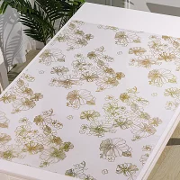 Скатерть Жидкое стекло Цветы прямоугольная 80x120 см цвет золотой