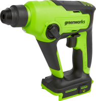 Перфоратор аккумуляторный бесщеточный SDS-plus Greenworks GD24SDS1, 24 В Li-Ion, 1.2 Дж, без АКБ и ЗУ