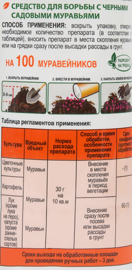 Средство для защиты садовых растений GreenBelt от вредителей Муравьин 300 г