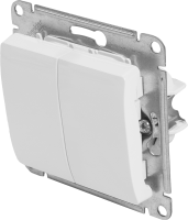 Переключатель встраиваемый Systeme Electric Glossa 2 клавиши цвет молочный