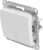 Переключатель встраиваемый Systeme Electric Glossa 2 клавиши цвет молочный