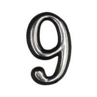 Цифра «9» самоклеящаяся 50 мм пластик цвет хром