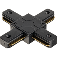 Коннектор для соединения трековых шинопроводов Х-образный жесткий Ritter Artline 94x94мм пластик/медь цвет чёрный