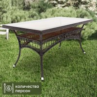 Стол садовый прямоугольный Deco 160x85x75 см пластик темно-коричневый