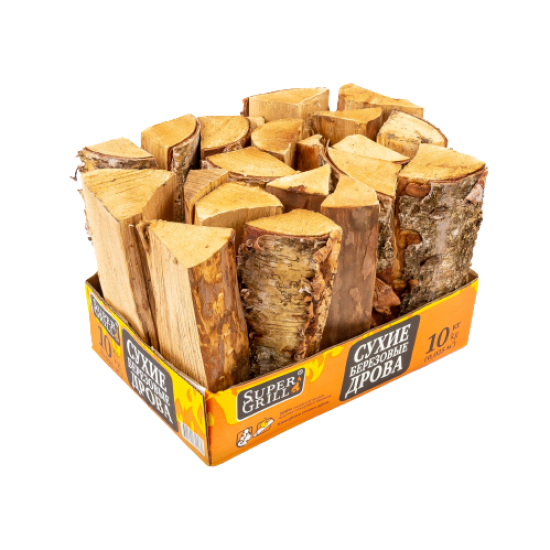Дрова берёзовые сухие Supergrill 10 кг