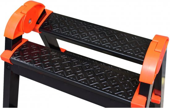 Стремянка-табурет стальная Zalger 9901-03Ч 3 ступени, двухсторонняя, максимальная нагрузка 120 кг