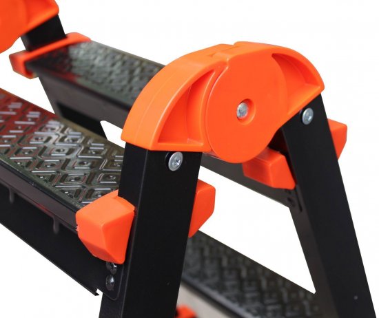 Стремянка-табурет стальная Zalger 9901-03Ч 3 ступени, двухсторонняя, максимальная нагрузка 120 кг