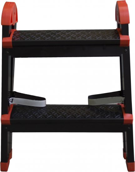 Стремянка-табурет стальная Zalger 2 ступени 9901-02, двухсторонняя, максимальная нагрузка 120 кг