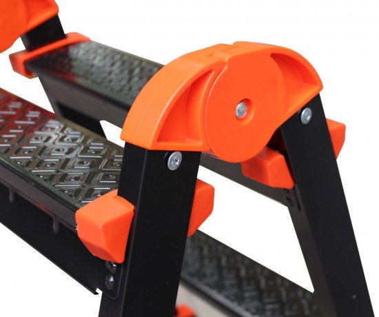 Стремянка-табурет стальная Zalger 2 ступени 9901-02, двухсторонняя, максимальная нагрузка 120 кг