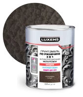 Грунт-эмаль по ржавчине 3 в 1 Luxens молотковая цвет коричневый 0.9 кг