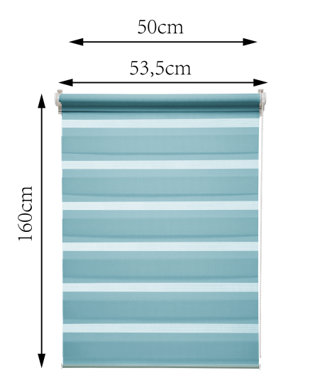 Штора рулонная день-ночь Inspire Peter 50x160 см бирюза