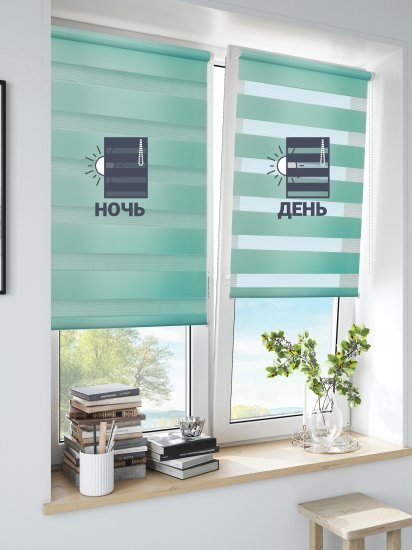 Штора рулонная день-ночь Inspire Peter 140x175 см бирюза