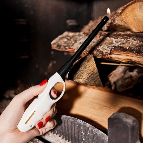 Пьезозажигалка бытовая многоразовая цвет белый